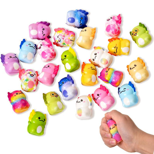 24-Pack Kawaii Axolotl Squishy Toys – Slow Rising Sensory Fidget Toys, Soft Stretchy Stress Relief Toys for Kids & Adults, ASMR Party Favors & Gift Set