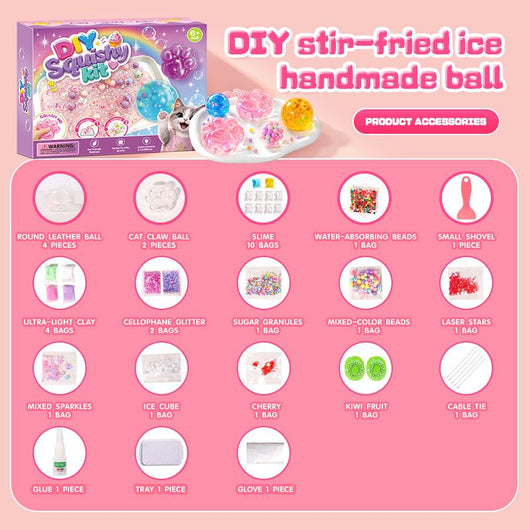 Kawaii DIY Squishy Kit – Create, Customize & Squeeze Your Own Cute Creations